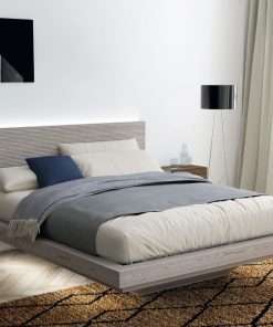 Letto in frassino con contenitore e testata cannettata