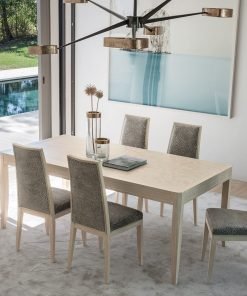 Tavolo allungabile con decoro foglia