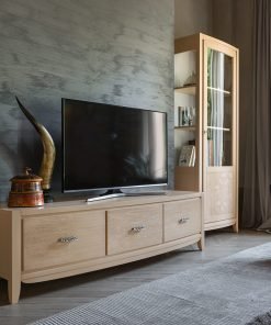 Porta TV con 3 cassetti decoro onda