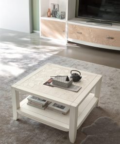 Tavolino da salotto con decoro foglia