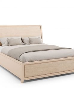 Letto matrimoniale con contenitore decoro onda