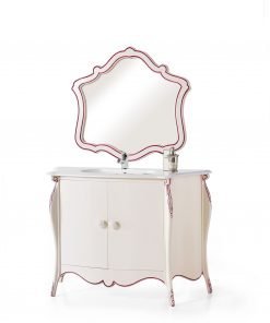 Mobile bagno sagomato intagliato con 2 porte