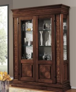 Vetrina 2 porte con intarsio
