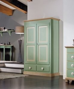 Armadio 2 porte 2 cassetti in abete