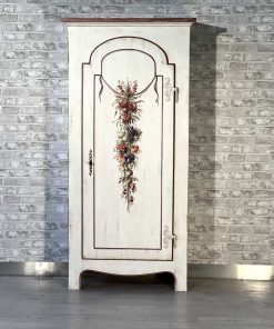 Dispensa 1 porta laccata e decorata a mano
