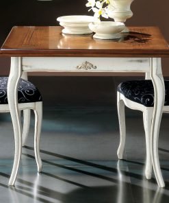 Tavolo a libro in rovere con intarsio stella