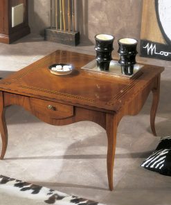 Tavolino intarsiato con cassetto