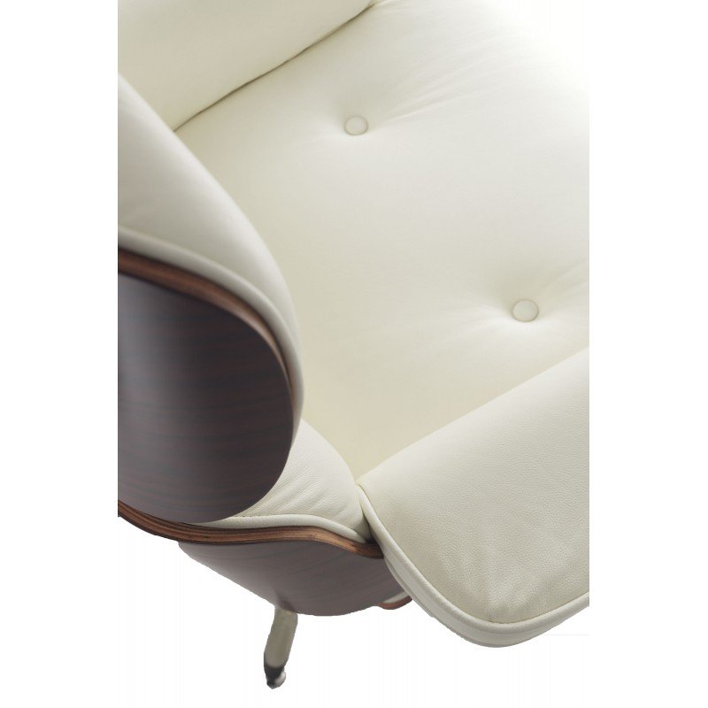 art.FM-803 Poltrona relax con poggiapiedi in pelle bianca o nera