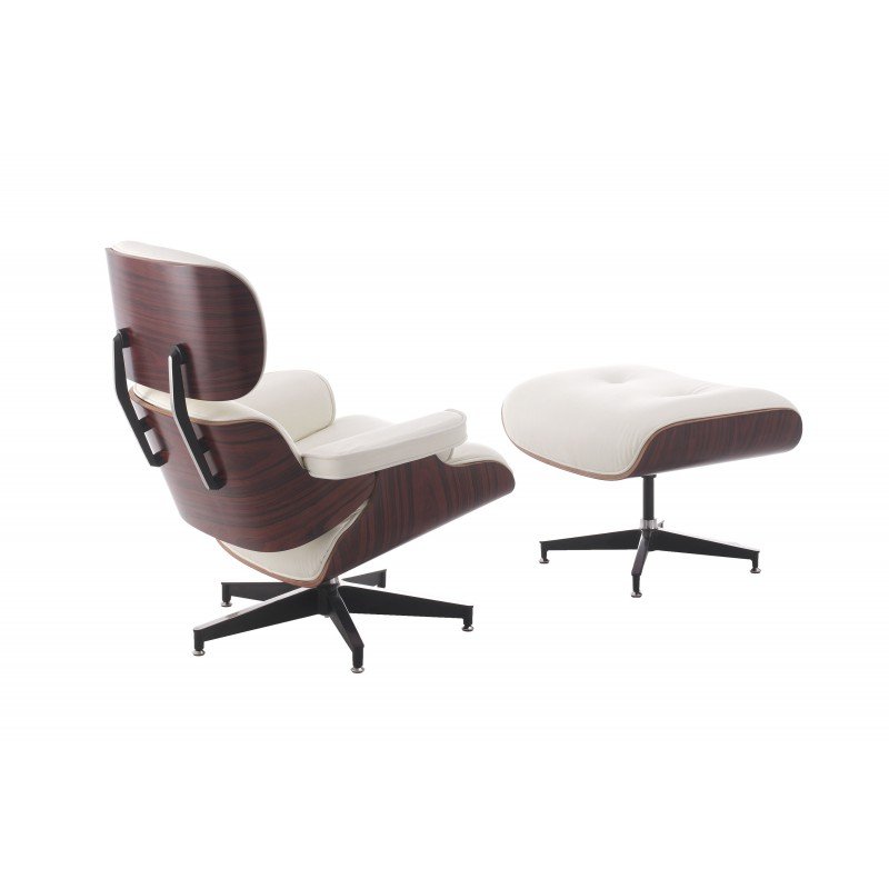 art.FM-803 Poltrona relax con poggiapiedi in pelle bianca o nera