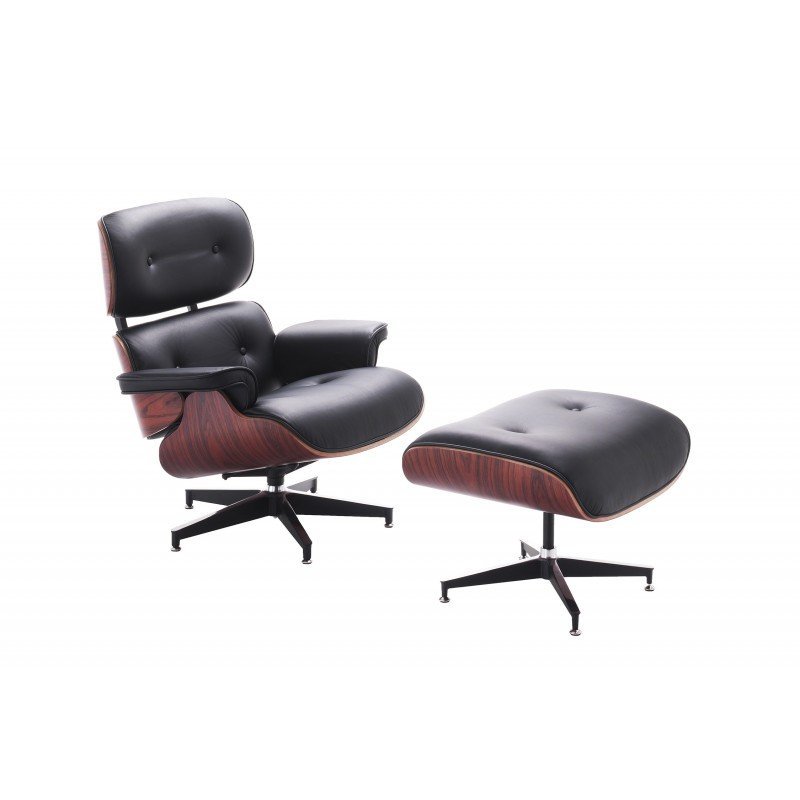 art.FM-803 Poltrona relax con poggiapiedi in pelle bianca o nera