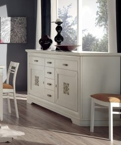 Credenza 2 porte e 6 cassetti con pannello traforato