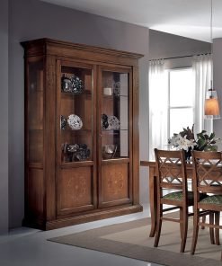 Vetrina 2 porte con intarsio