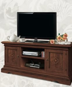 Base porta TV 2 porte con intarsio