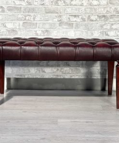 Tavolino - panchina Chesterfield in pelle antique red