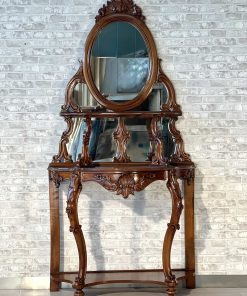 Consolle con specchiera originale in noce