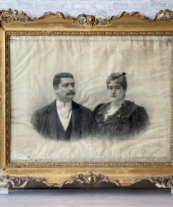 Ritratto originale con cornice in foglia oro zecchino