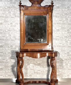 Consolle con specchiera originale in noce