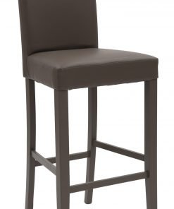 Sgabello ecopelle tortora con fusto tortora