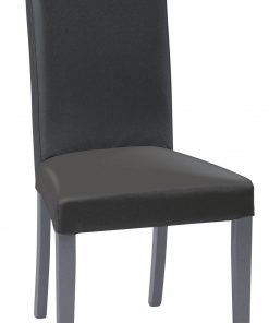 Sedia ecopelle antracite con fusto antracite