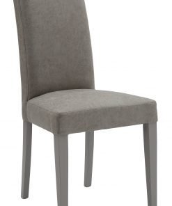 Sedia ecopelle grigio invecchiato con fusto grigio