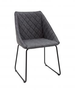 Sedia ecopelle color grigio a rombi