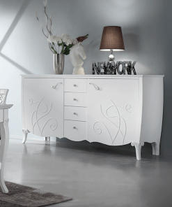 Credenza 2 porte con rilievo e 4 cassetti